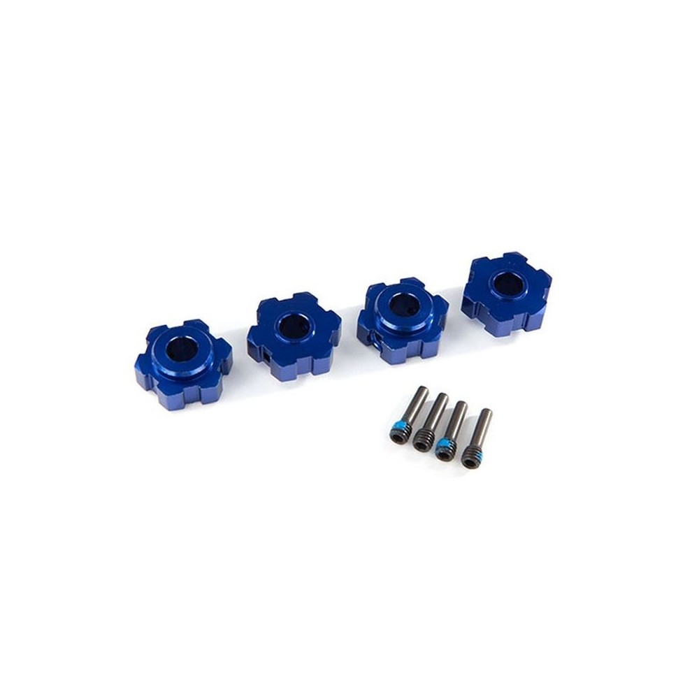 Traxxas Wheel hubs hex aluminum (blue-anodized) (4) 4x13mm screw pins (4) TRX8956X Traxxas Wheel hubs hex aluminum (blue-anodized) (4) 4x13mm screw pins (4) TRX8956X