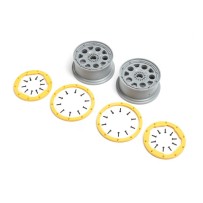 Losi Wheels Silver Yellow Beadlock (2): DBXL 2.0 - LOS45036