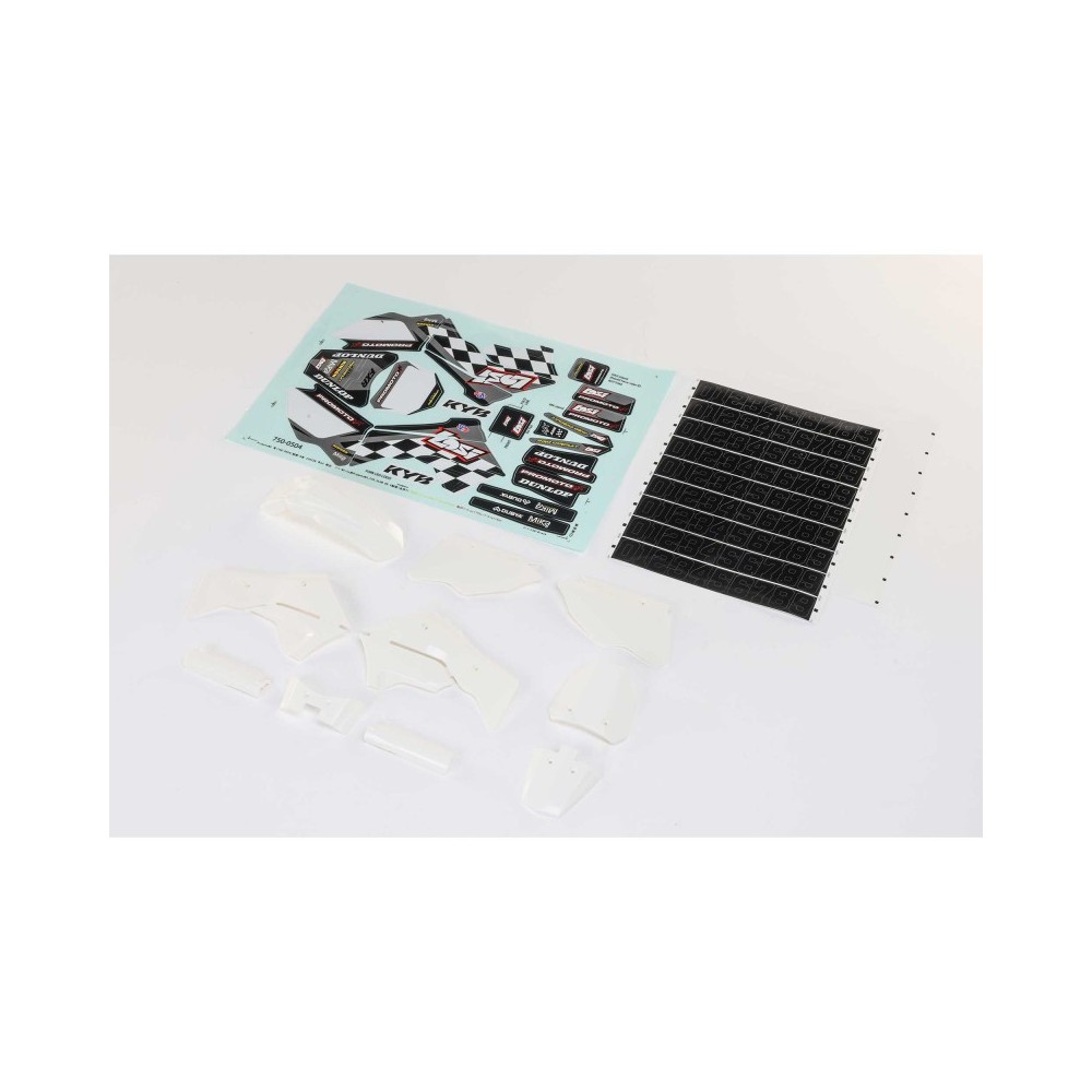 Losi White Plastics with Wraps: Promoto-MX - LOS260005 Losi White Plastics with Wraps: Promoto-MX - LOS260005