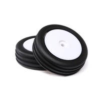 Losi Wide Body Rib Front Mounted Tires White (2): Mini B - LOS41049