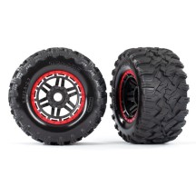 Ruedas Beadlock 2.8 negras rojas Maxx Traxxas TRX8972R
