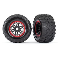 Ruedas Beadlock 2.8 negras rojas Maxx Traxxas TRX8972R