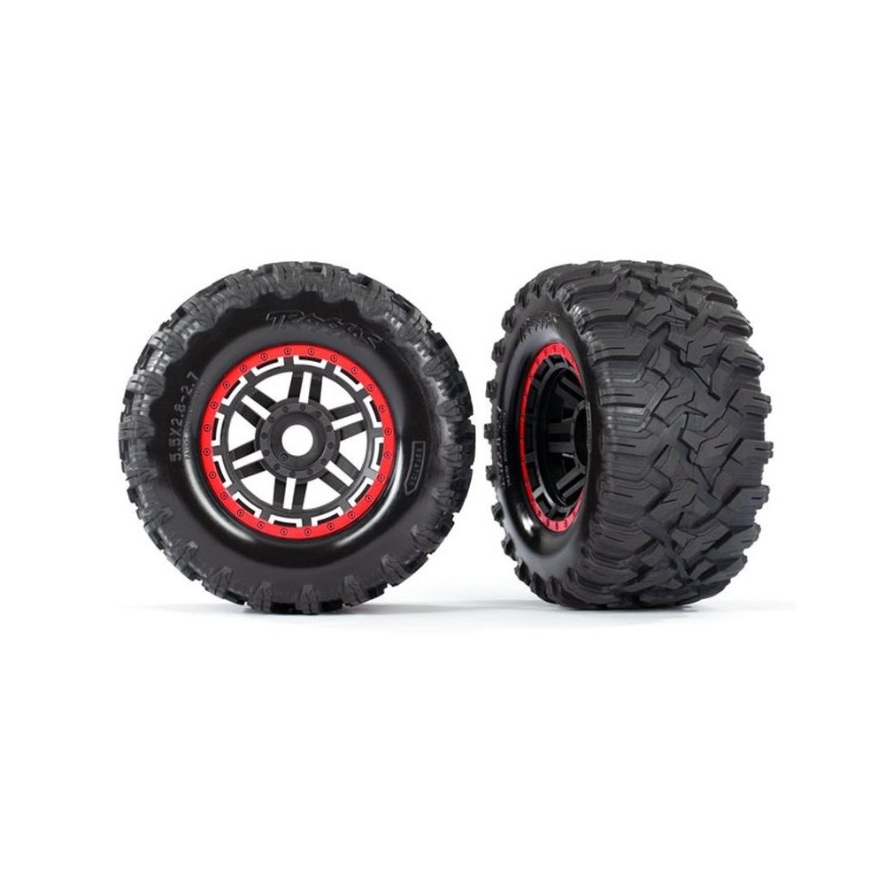 Ruedas Beadlock 2.8 negras rojas Maxx Traxxas TRX8972R Ruedas Beadlock 2.8 negras rojas Maxx Traxxas TRX8972R