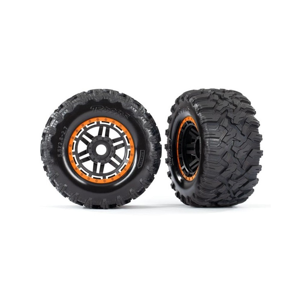 Ruedas Beadlock 2.8 negras naranjas Maxx Traxxas TRX8972T Ruedas Beadlock 2.8 negras naranjas Maxx Traxxas TRX8972T
