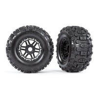 Ruedas completas Traxxas Sledgehammer pegadas con llanta negra 2.8 TRX8973