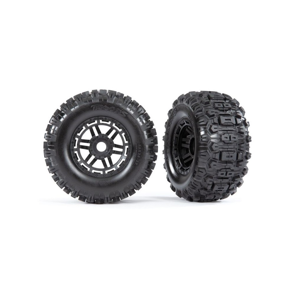 Ruedas completas Traxxas Sledgehammer pegadas con llanta negra 2.8 TRX8973 Ruedas completas Traxxas Sledgehammer pegadas con llanta negra 2.8 TRX8973