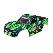 Carrocería Traxxas Hoss 4x4 VXL verde con parrilla, ventanas y calcas instaladas – TRX9011G