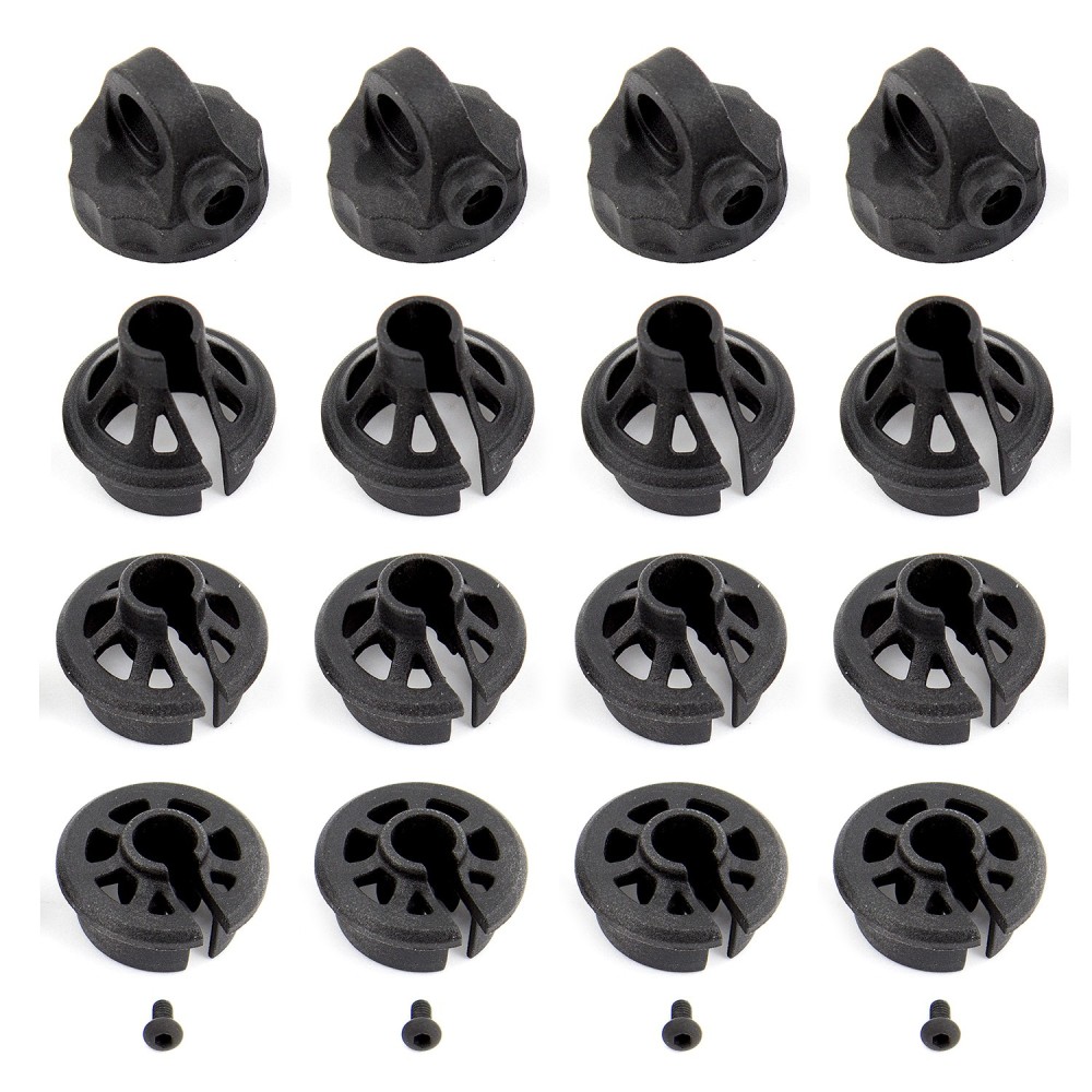 Team Associated B6.1 Shock Caps and Spring Cups AE91814