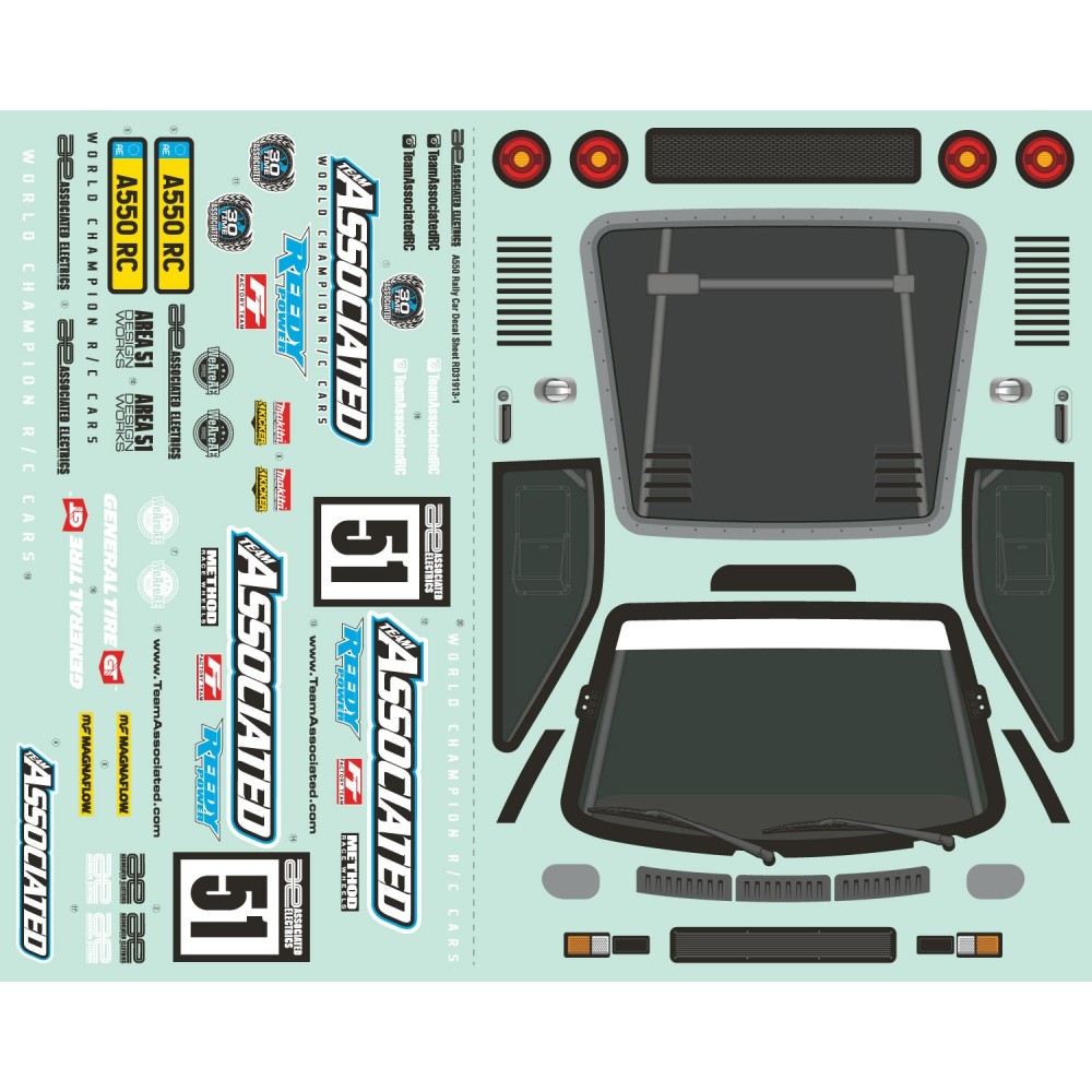 Team Associated Apex2 Sport, A550 Decal Sheet AE31913 Team Associated Apex2 Sport, A550 Decal Sheet AE31913