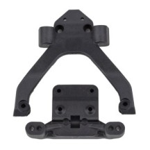 Team Associated RC10B6.4 FT Front Top Plate and Ballstud Mount, angled, carbon AE71183