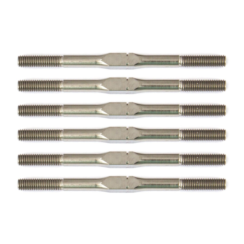 Team Associated RC10B6.1 FT Titanium Turnbuckle Set, 3x48mm (1.875 in), silver AE91727