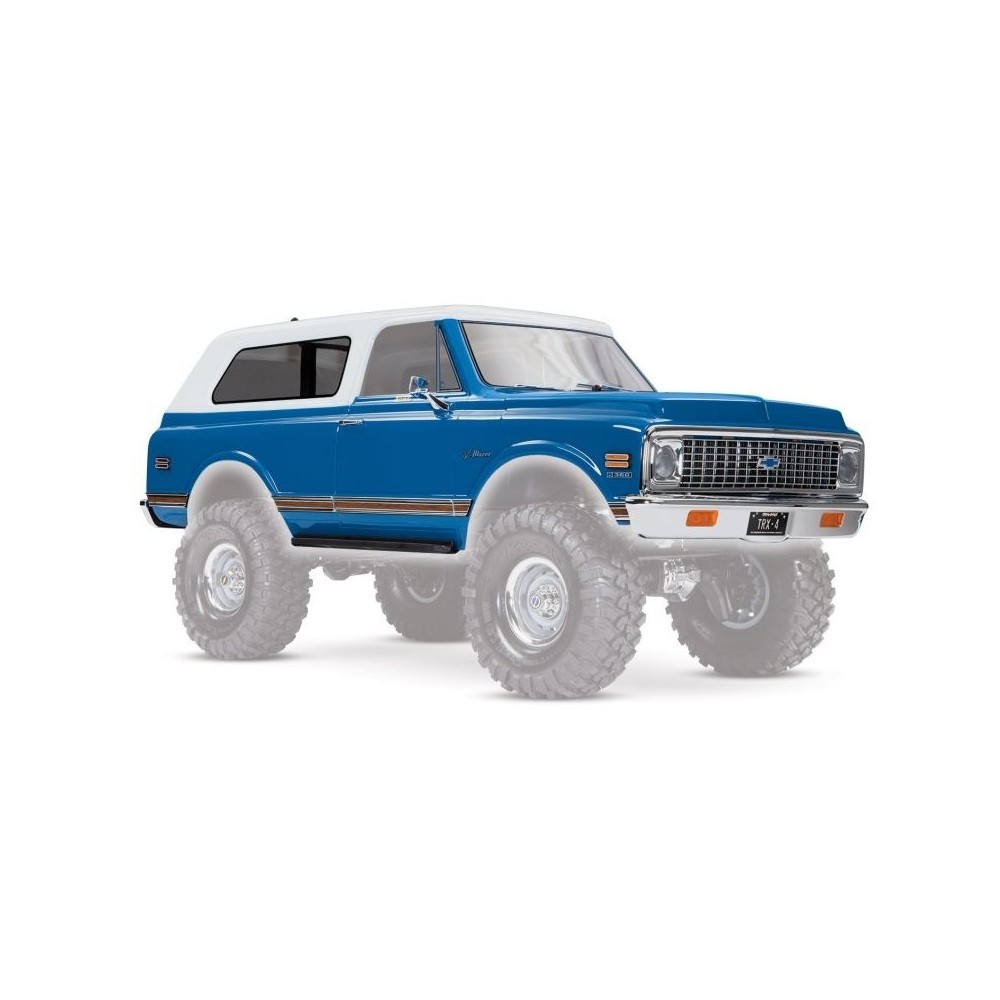 Carrocería Traxxas Chevrolet Blazer 1972 completa en azul con parrilla y paneles laterales – TRX9111X