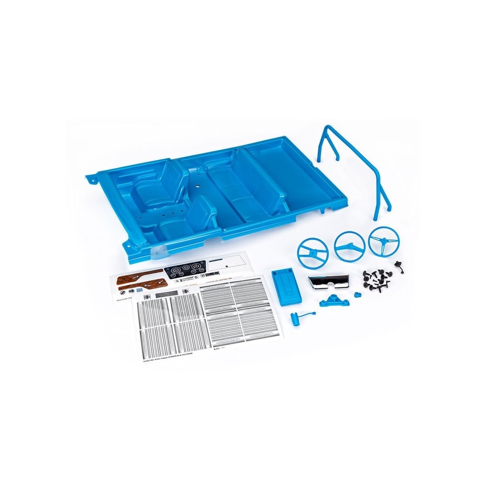 Interior Blazer azul con jaula seguridad Traxxas
