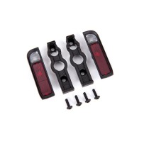 Carcasas de luces traseras negras, lentes y retenedores izquierdo y derecho Traxxas TRX9122