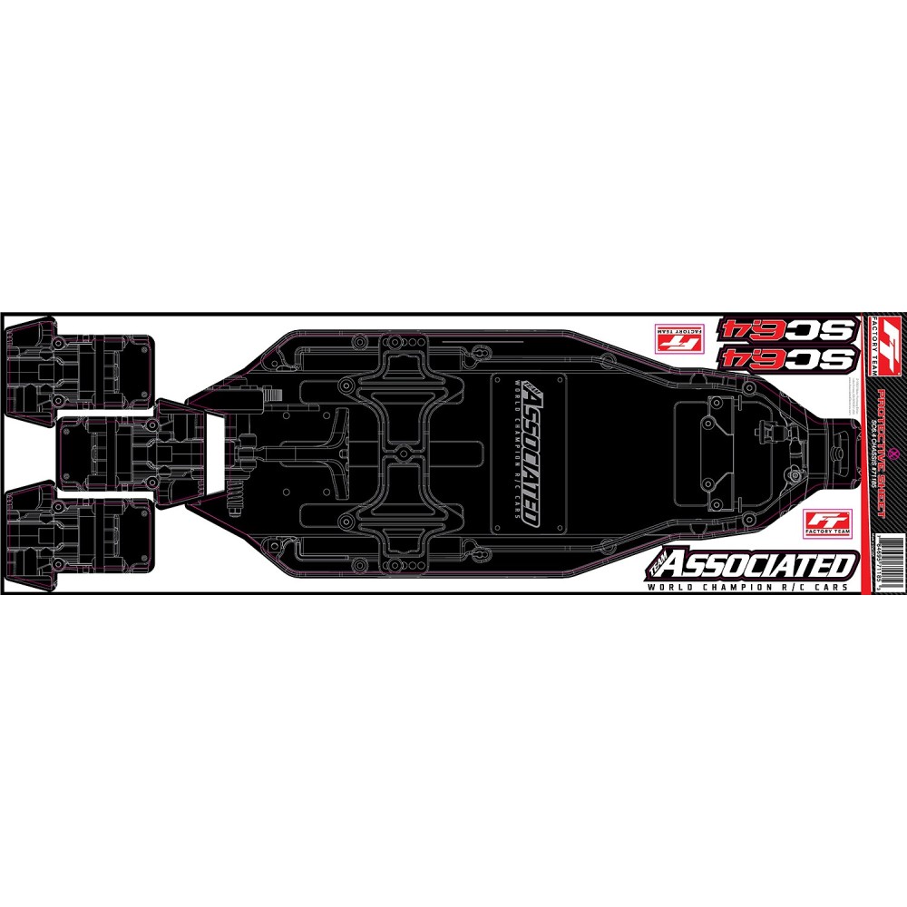 Team Associated RC10SC6.4 FT Chassis Protective Sheet, printed AE71185