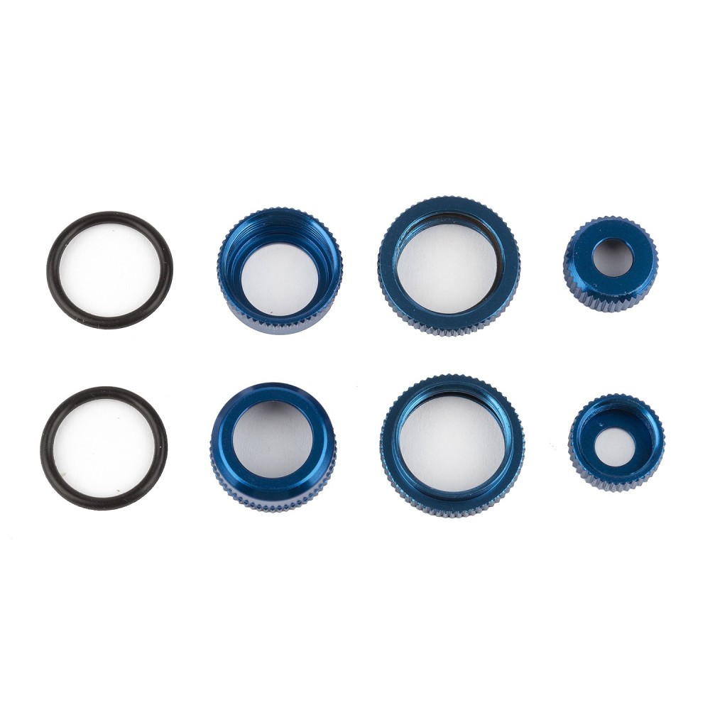 Team Associated FT 10 mm Shock Caps and Collars, blue aluminum AE21556 Team Associated FT 10 mm Shock Caps and Collars, blue aluminum AE21556