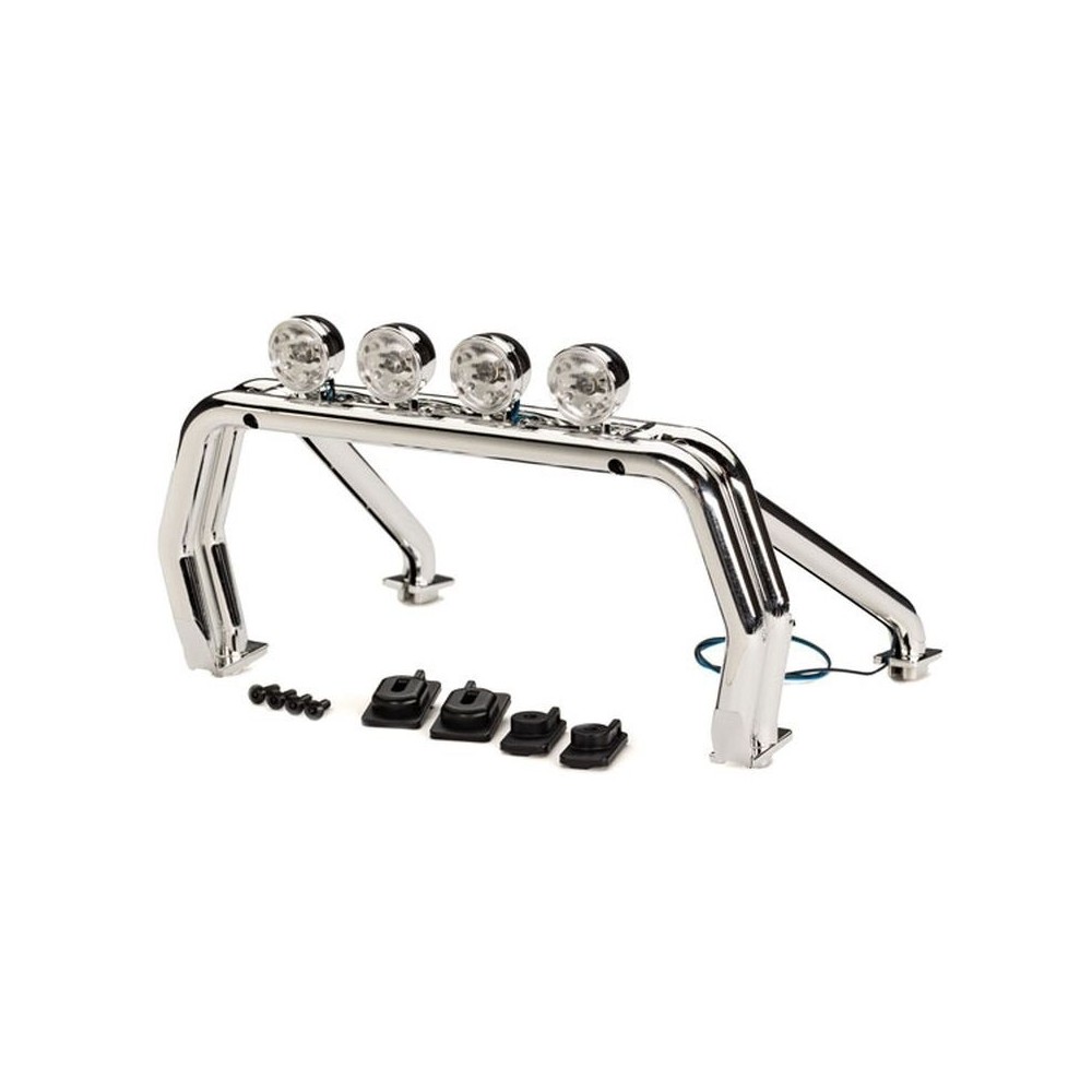 Traxxas Roll bar (assembled with led light bar) and roll bar mounts left-right TRX9262X Traxxas Roll bar (assembled with led light bar) and roll bar mounts left-right TRX9262X
