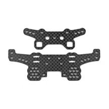 Team Associated DC10 Shock Towers, front and rear, carbon fiber AE72203