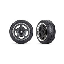 Ruedas delanteras 2.1 negras y cromadas Response Traxxas TRX9372