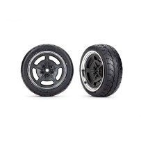 Ruedas delanteras 2.1 negras y cromadas Response Traxxas TRX9372