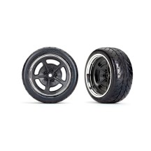 Ruedas traseras 2.1 negras y cromadas Response Traxxas TRX9373