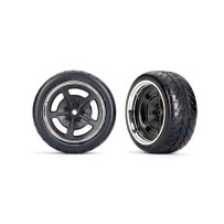 Ruedas traseras 2.1 negras y cromadas Response Traxxas TRX9373