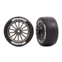 Ruedas radios múltiples cromado negro 2.0 montadas Traxxas TRX9374R