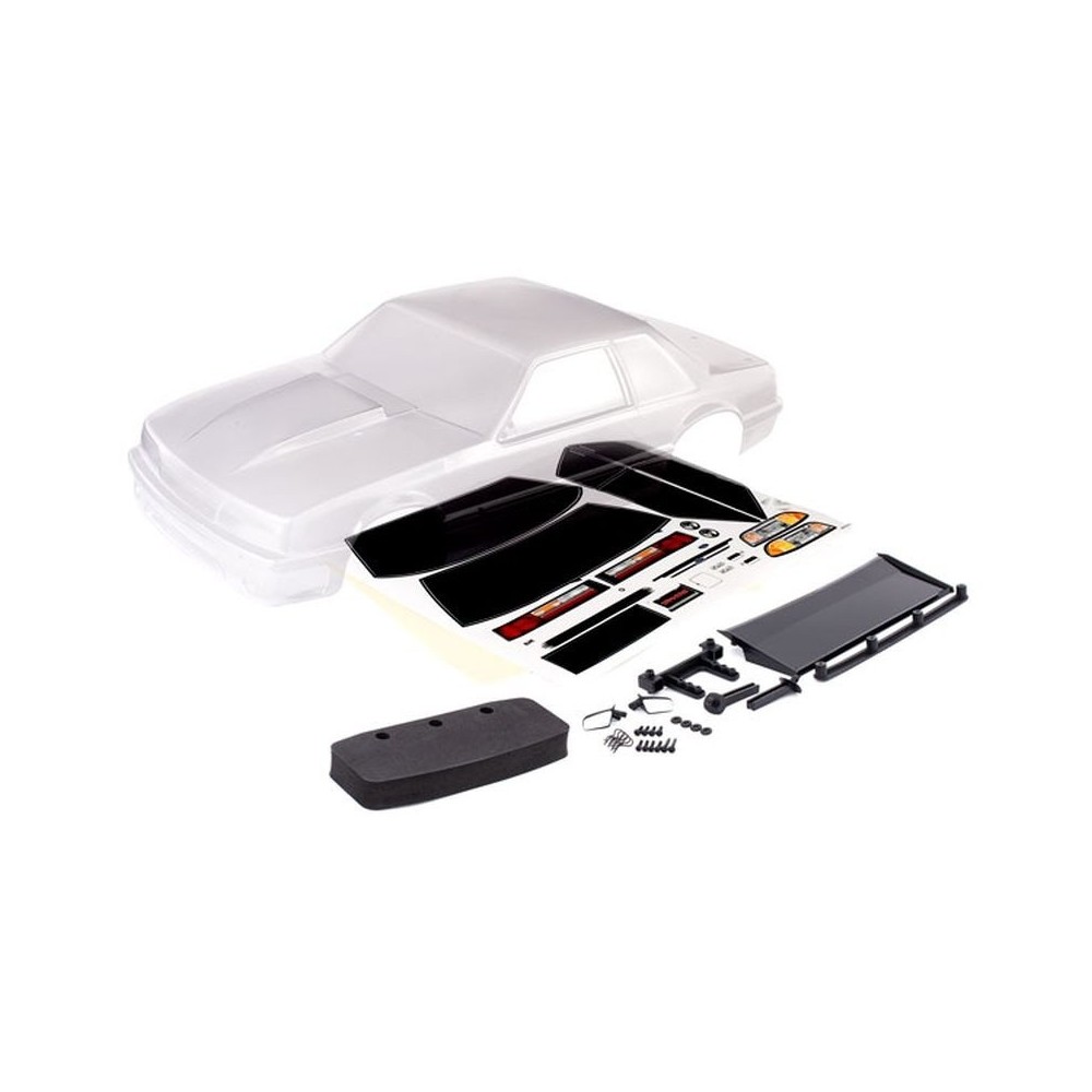Traxxas Body Ford Mustang fox body (clear requires painting) with decal sheet TRX9421 Traxxas Body Ford Mustang fox body (clear requires painting) with decal sheet TRX9421
