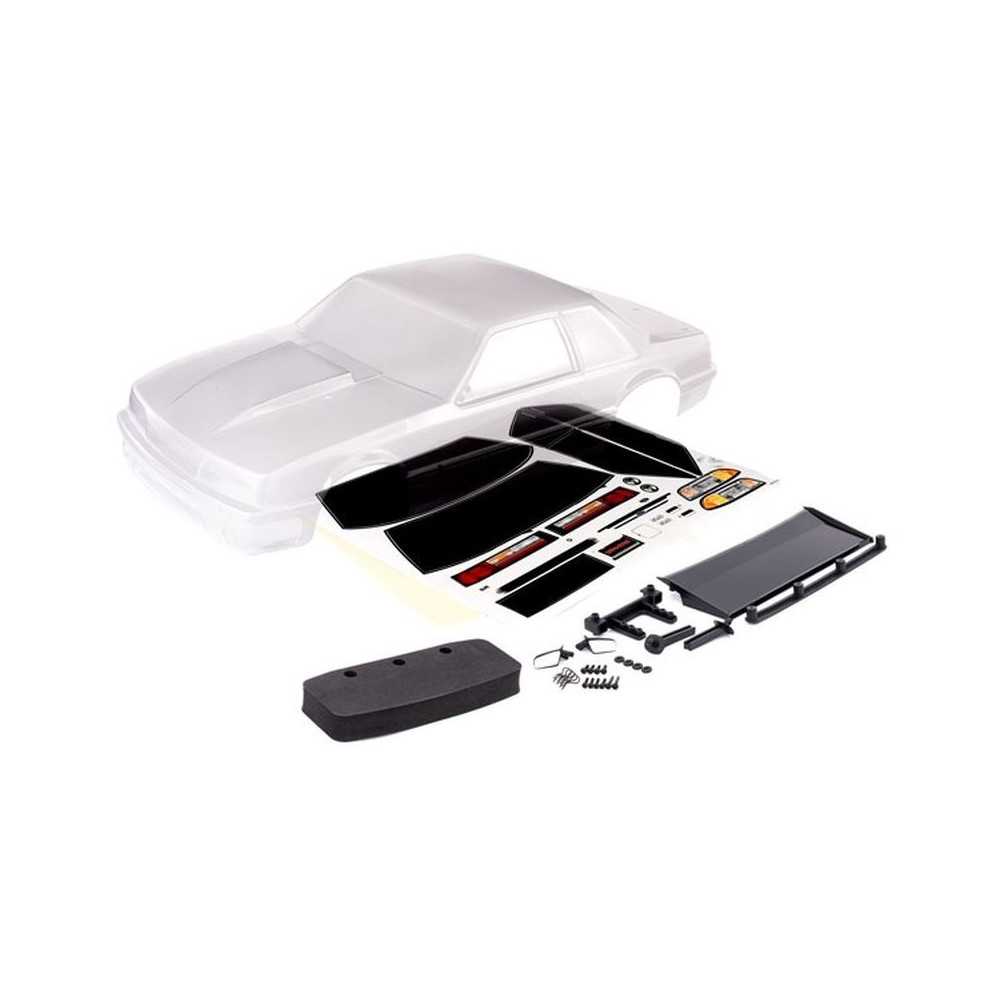 Traxxas Body Ford Mustang fox body (clear requires painting) decal sheet TRX9421 Traxxas Body Ford Mustang fox body (clear requires painting) decal sheet TRX9421