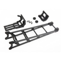 Barra Wheelie negra ensamblada con soporte Traxxas TRX9460