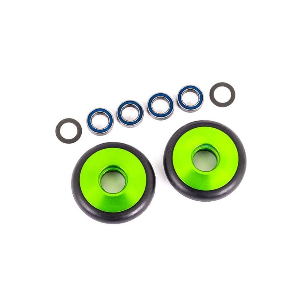 Ruedas para barra Wheelie aluminio verde 5x8x2.5mm TRX9461G