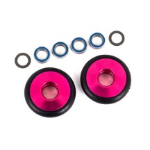 Ruedas para barra Wheelie aluminio rosa 5x8x2.5mm TRX9461P