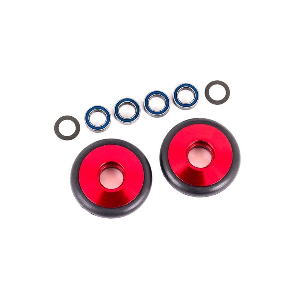 Ruedas para barra Wheelie aluminio rojo 5x8x2.5mm TRX9461R Ruedas para barra Wheelie aluminio rojo 5x8x2.5mm TRX9461R