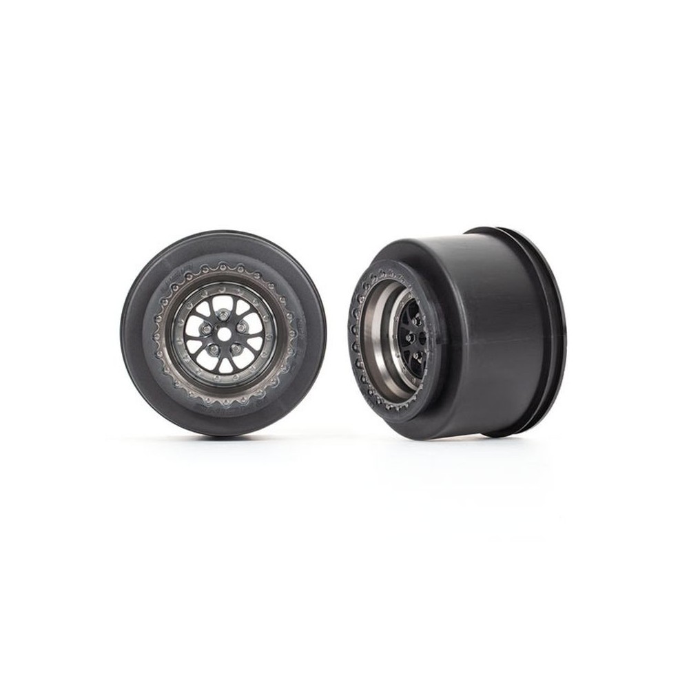 Llantas Weld cromo negro traseras Traxxas TRX9473A Llantas Weld cromo negro traseras Traxxas TRX9473A