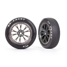 Ruedas Weld cromo negro montadas pegadas Traxxas TRX9474A