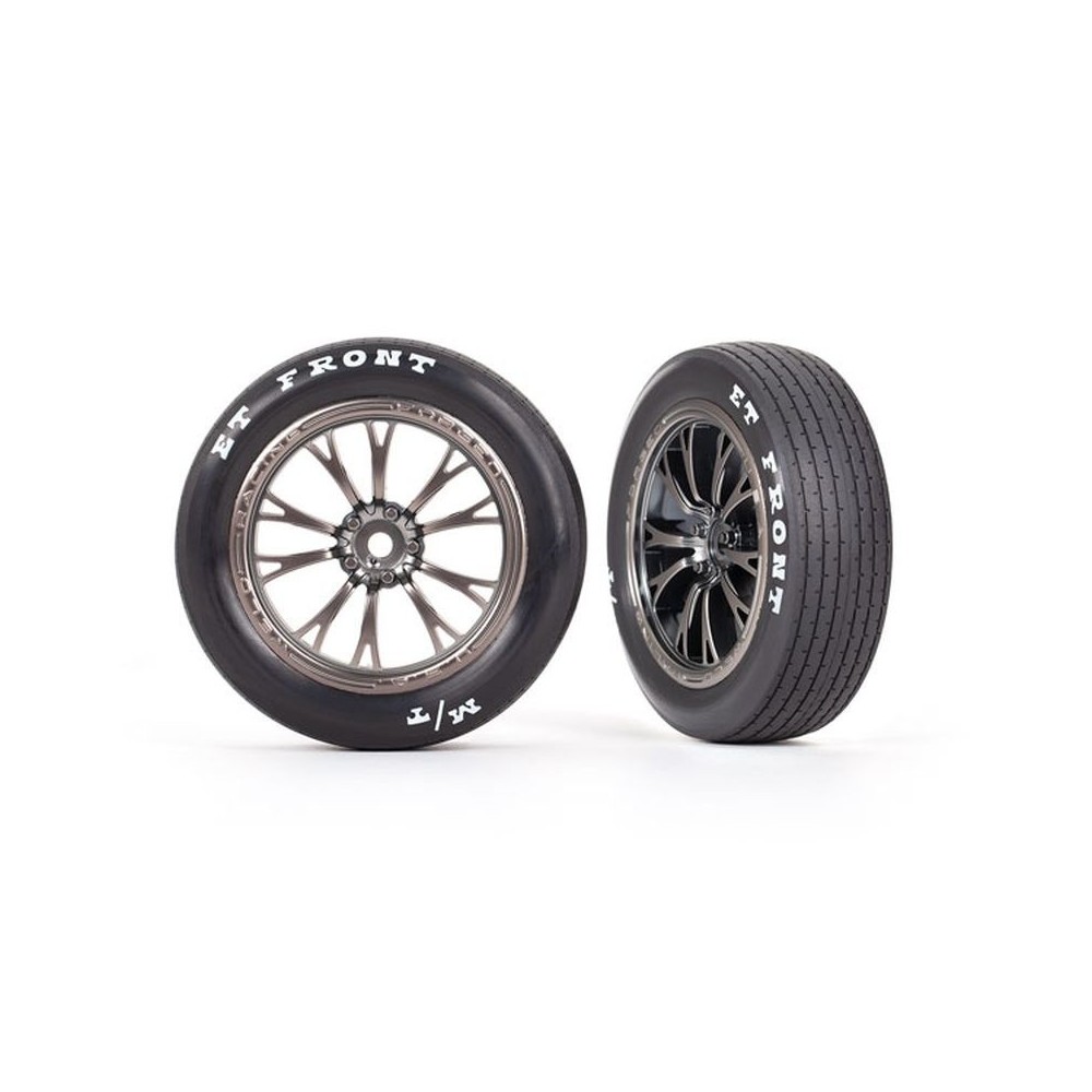 Ruedas Weld cromo negro montadas pegadas Traxxas TRX9474A Ruedas Weld cromo negro montadas pegadas Traxxas TRX9474A