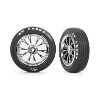 Ruedas Weld cromadas montadas pegadas Traxxas TRX9474R