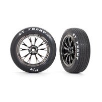 Ruedas Weld negro cromo montadas pegadas Traxxas TRX9474X