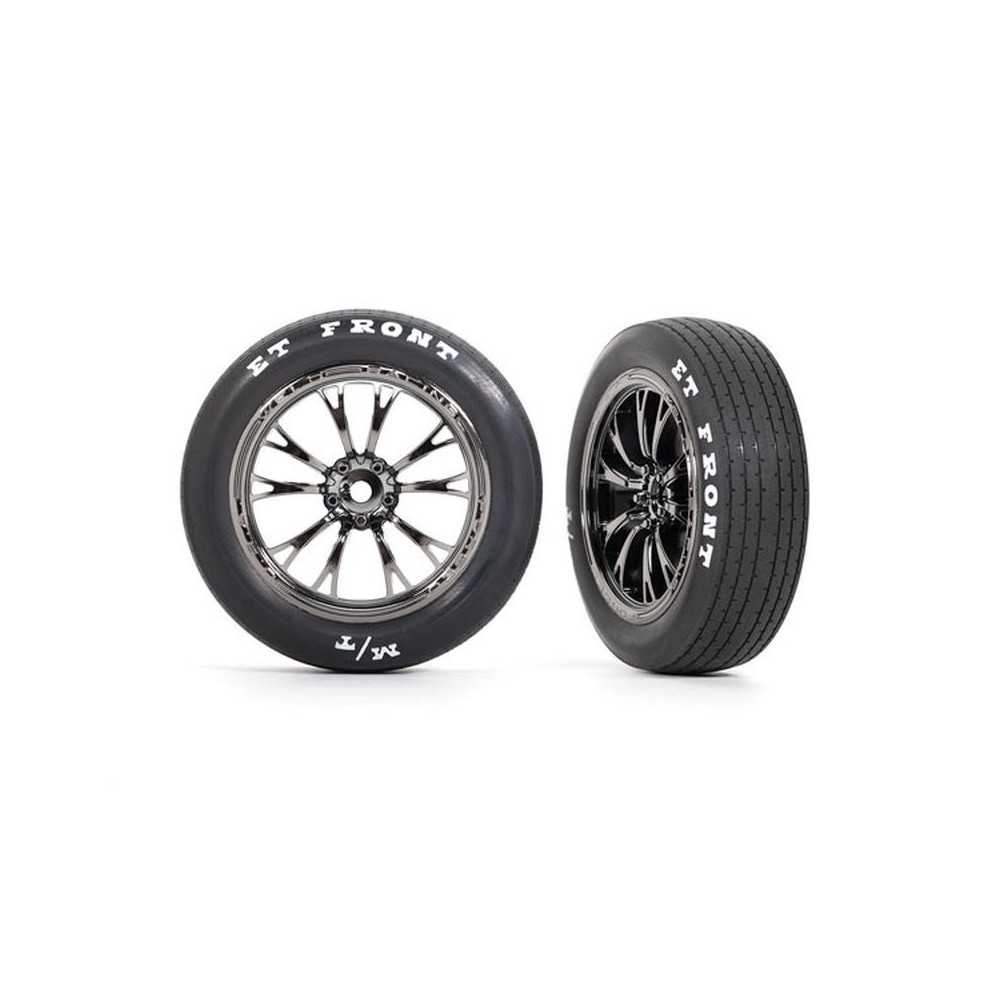 Traxxas Tires wheels assembled glued (weld black chrome wheels tires foam) TRX9474X Traxxas Tires wheels assembled glued (weld black chrome wheels tires foam) TRX9474X