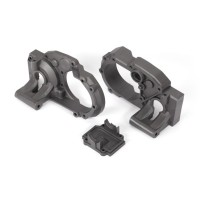 Mitades de la caja de engranajes izquierda y derecha con tapa del diferencial gris carbón Traxxas TRX9493