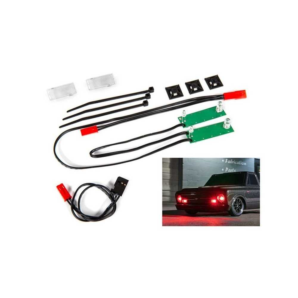 Traxxas Led light set front complete (red) (includes light harness power) TRX9496R Traxxas Led light set front complete (red) (includes light harness power) TRX9496R