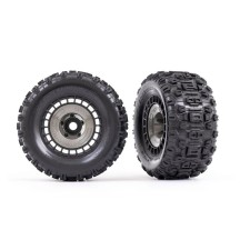Ruedas montadas 3.8 neumáticos negros cubre gris TRX9572