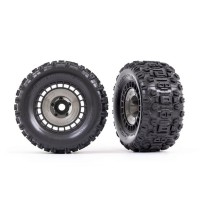 Ruedas montadas 3.8 neumáticos negros cubre gris TRX9572