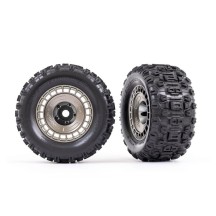 Ruedas montadas 3.8 neumáticos cromado satinado TRX9572A