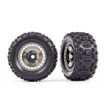 Ruedas 3.8 cromo negro pegadas Traxxas TRX9572T