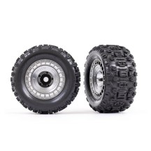 Ruedas 3.8 cromo satinado pegadas Traxxas TRX9572X