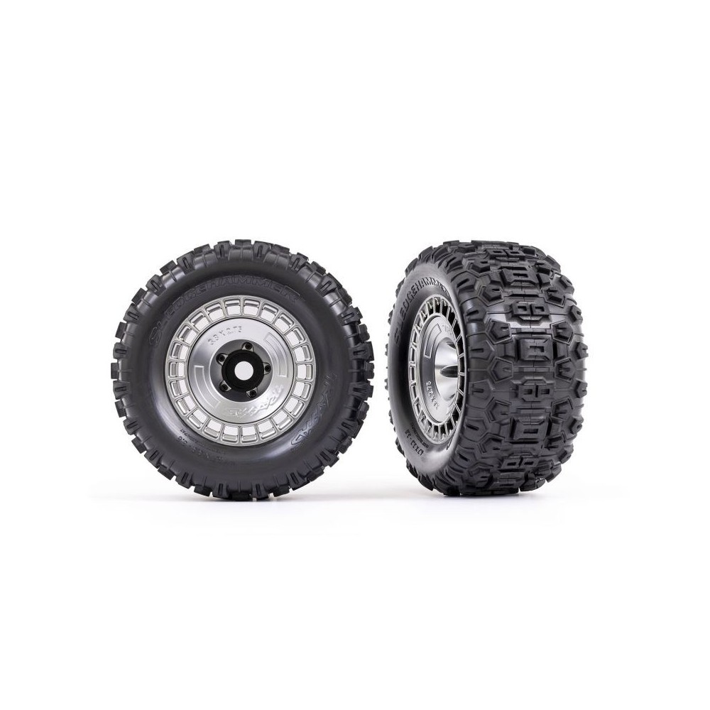 Ruedas 3.8 cromo satinado pegadas Traxxas TRX9572X Ruedas 3.8 cromo satinado pegadas Traxxas TRX9572X