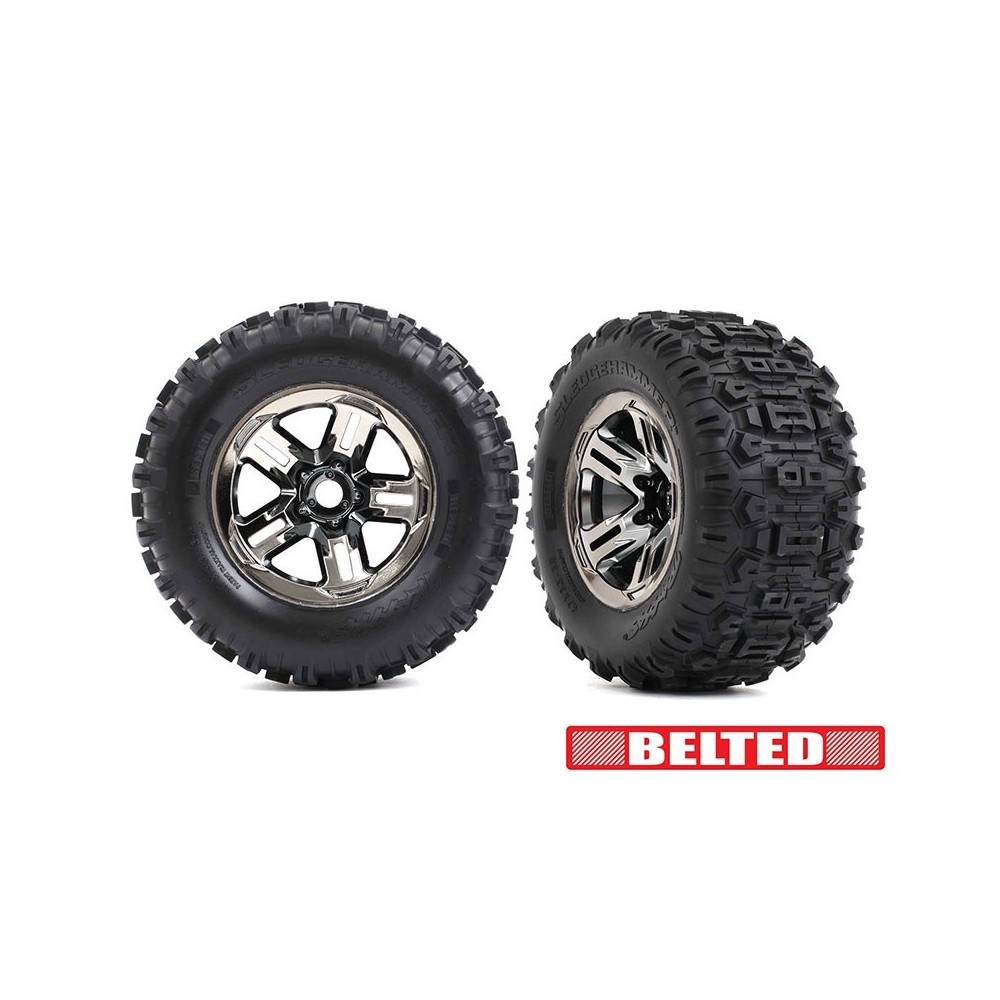 Ruedas Sledgehammer 3.8 negro cromo Traxxas