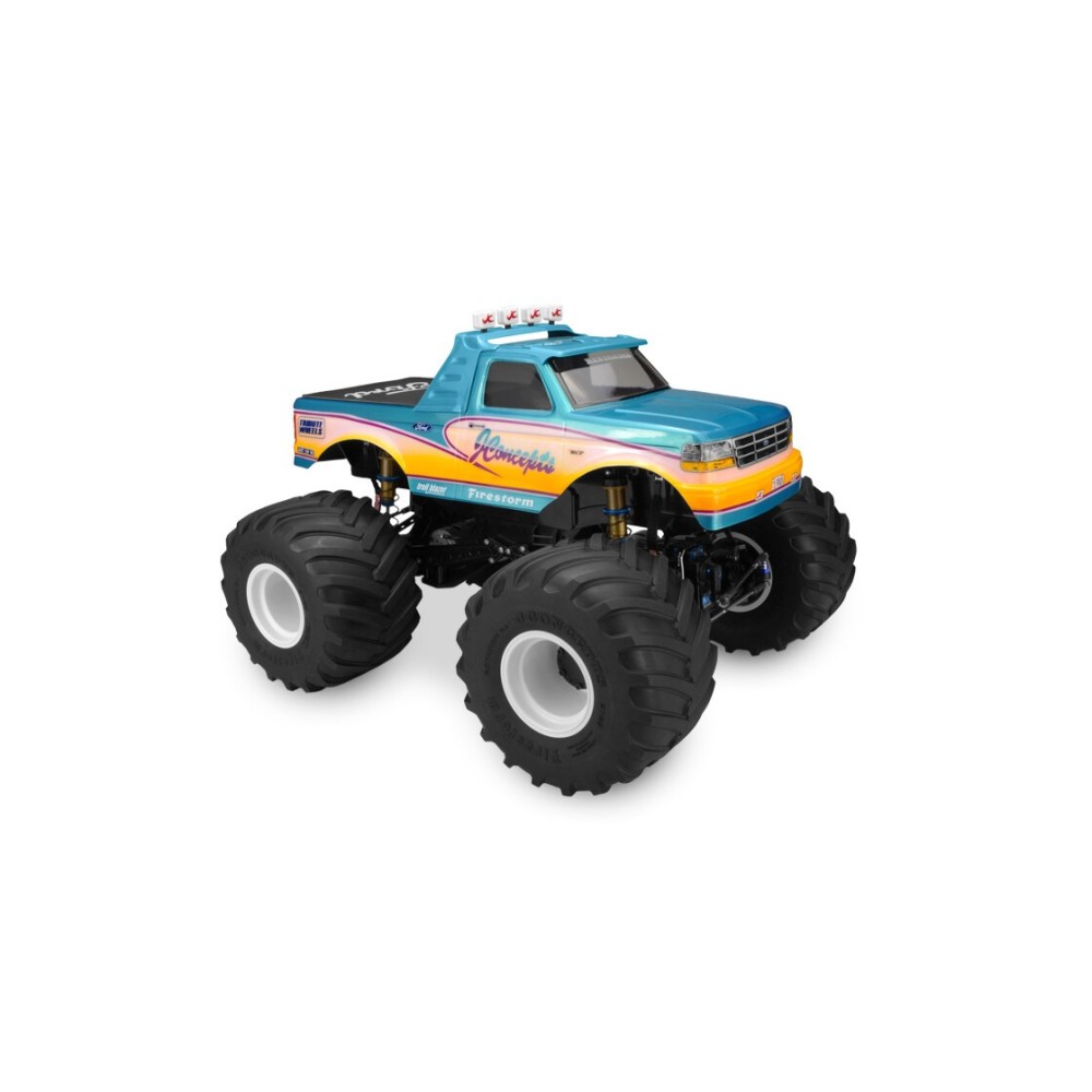 JConcepts 1993 Ford F-250 monster truck body withracerback and sun visor - 7 width & 10.5 wheelbase JCO0303 JConcepts 1993 Ford F-250 monster truck body withracerback and sun visor - 7 width & 10.5 wheelbase JCO0303