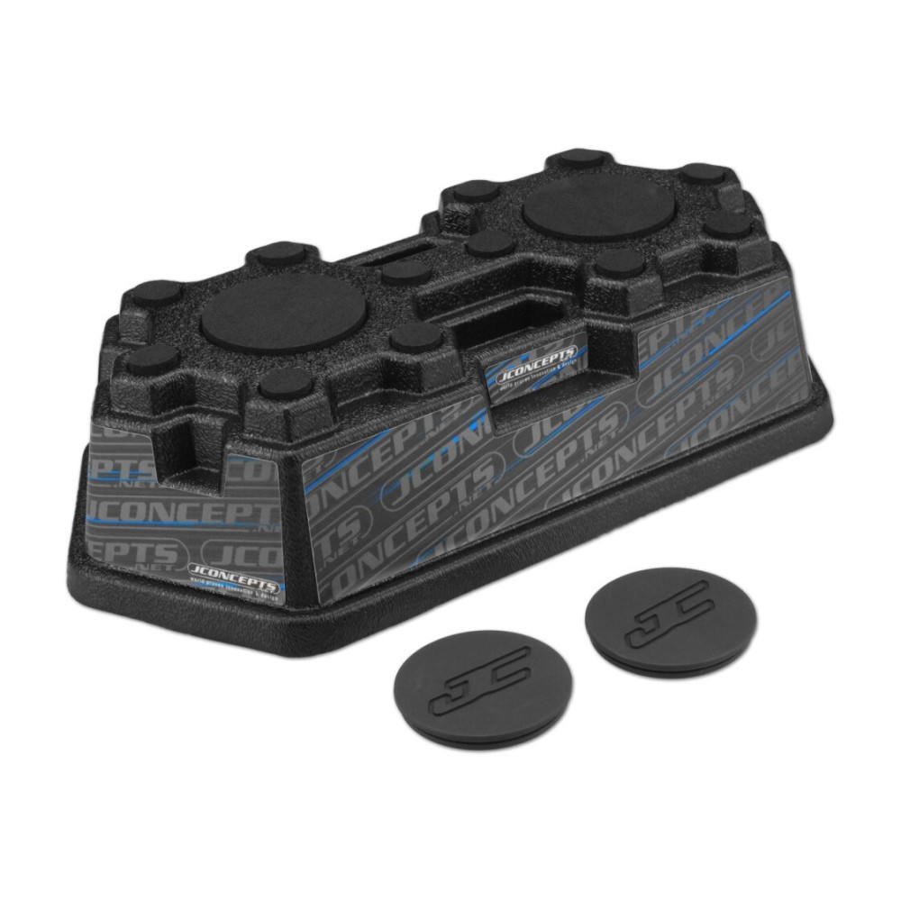 JConcepts Finnisher car stand - matte black with pads and logo plugs JCO2370M JConcepts Finnisher car stand - matte black with pads and logo plugs JCO2370M